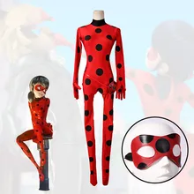 Película de Halloween fiesta de carnaval cosplay del anime del traje de las mujeres de los hombres anime Mariquita niñas medias Marinette rendimiento trajes de navidad