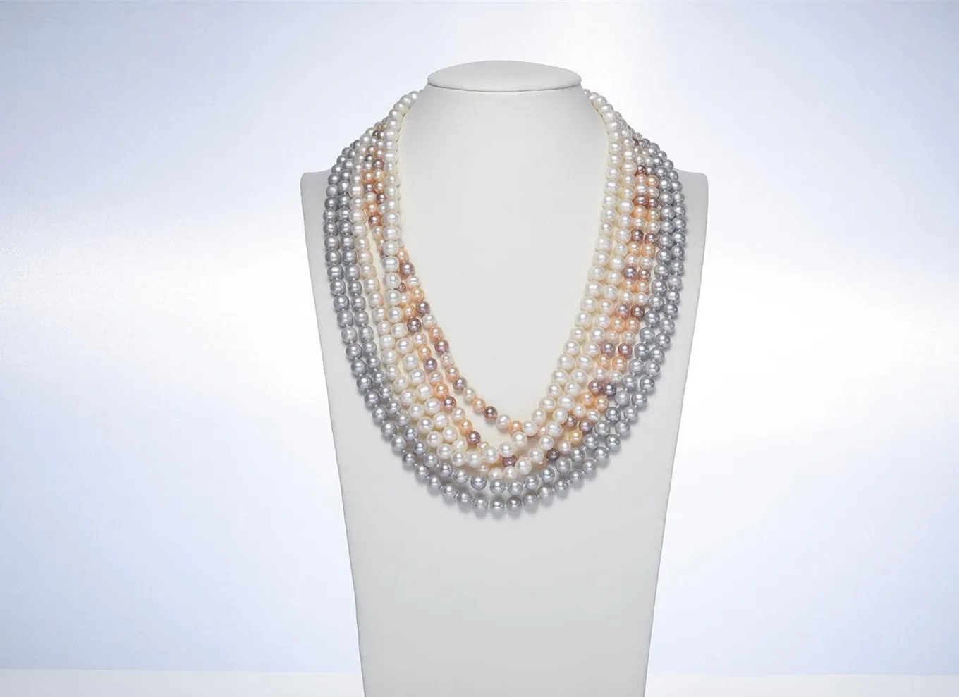 

Classic Natural Pearl Sweater Chain Natural Freshwater Pearl Long Necklace White/Grey/Mix color Coat Chain