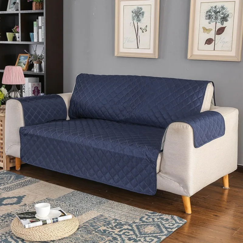 Твердые Цвет цельный чехол для дивана для домашних животных для малышей противоскользящие дивана Recliner чехлов кресло, мебель защитная пленка для Ipad Mini 1/2/3 местный - Цвет: Тёмно-синий