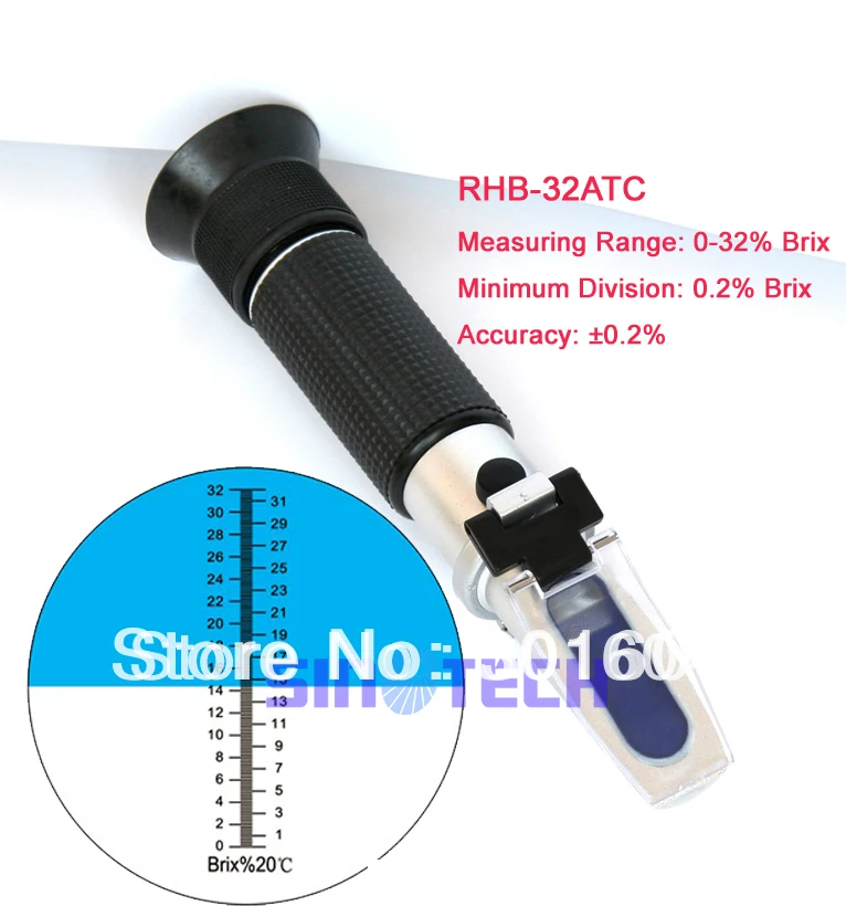 Hand held 032 Brix Refractometer RHB32ATC Sugar tester With Hard