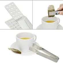 100 шт. Нержавеющая сталь Чай сумка Клип анти-горячий зажим Тонг Аксессуары для чая небольшой мини сахар Еда Зажимы Чай сумка соковыжималка sn1413