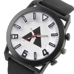 Творческий черный/белый циферблат для мужчин спортивные часы Открытый силиконовой лентой Простой стиль кварцевые для мужчин