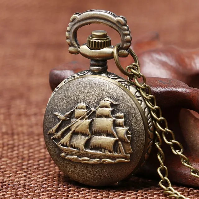 small size Sailing Boat design vintage pocket watch women men gift pendand hours small size Sailing Boat design vintage pocket watch women men gift pendand hours