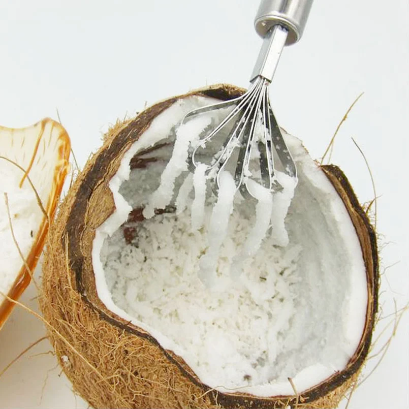 

1Pc Stainless Steel Copra Grater Fish Scale Planer Flesh Separator Digging Seeder Coconut Planer Vegetable Fruit Peel Scraper