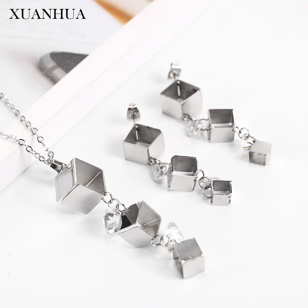 

XUANHUA Stainless steel Jewelry Woman set Novelties Fashion Fine Jewelry sets Unusual Goods Womens Jewelry Charm Jewellery sets