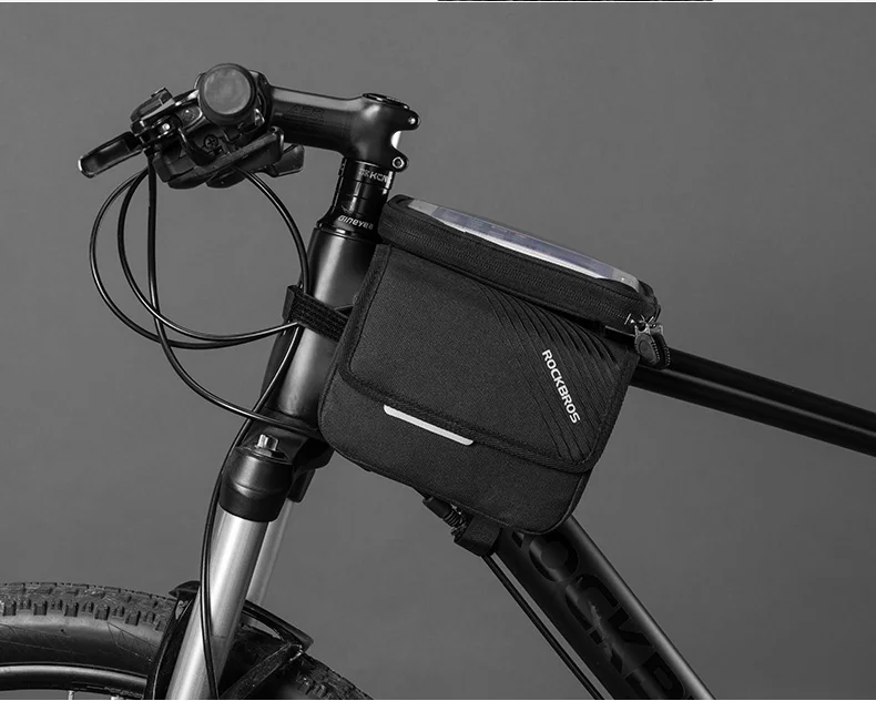 Perfect ROCKBROS 5 Style Bicycle Top Tube Bags 5.8" /6.0" /6.2"  Touch Screen Smartphone Cycling Bag Rainproof Bike Front Frame Pannier 16