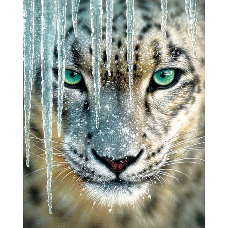 

Full Square 5D Diy Cross Stitch "Tiger & Icicle" Diamond Rhinestone Mosaic Decor Painting Gift KBL