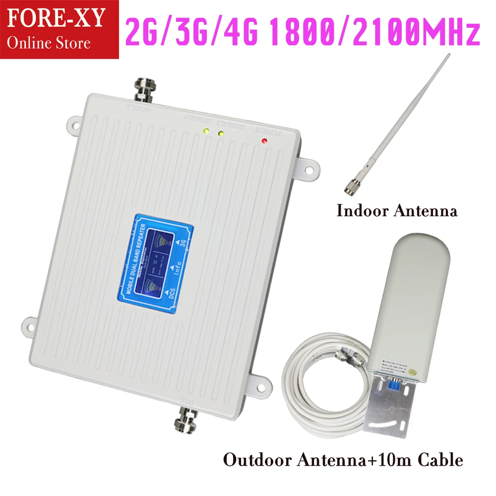 

LCD 2G 3G repeater 1800 2100 dual band signal booster mobile network solution dcs wcdma Cellular Signal booster Amplifier home