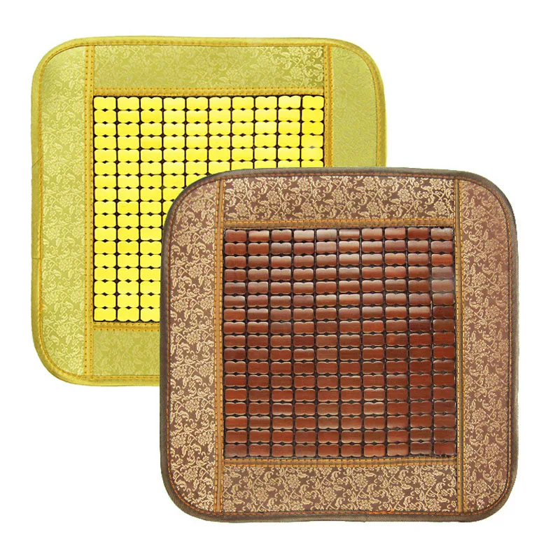 

2pcs Automobile Seat Cover Car Safety Seat Mat Summer Bamboo Cool Mat Waterproof Car Front Back Seat Bamboo Cushion 45*45 Cm