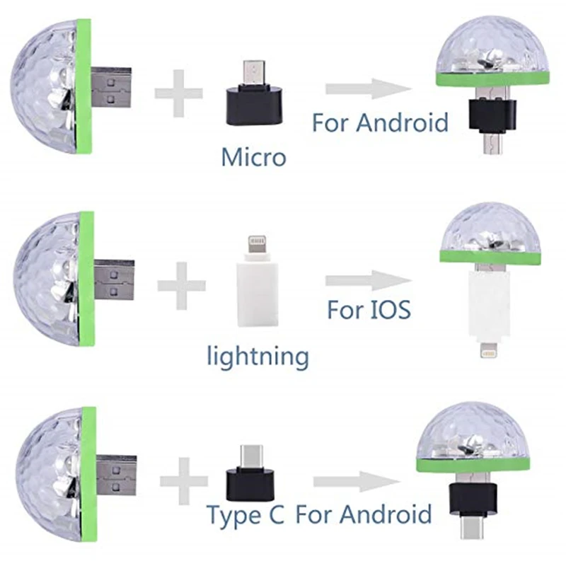 Диско светильник s Mini USB цветной светодиодный ночной Светильник самоходный