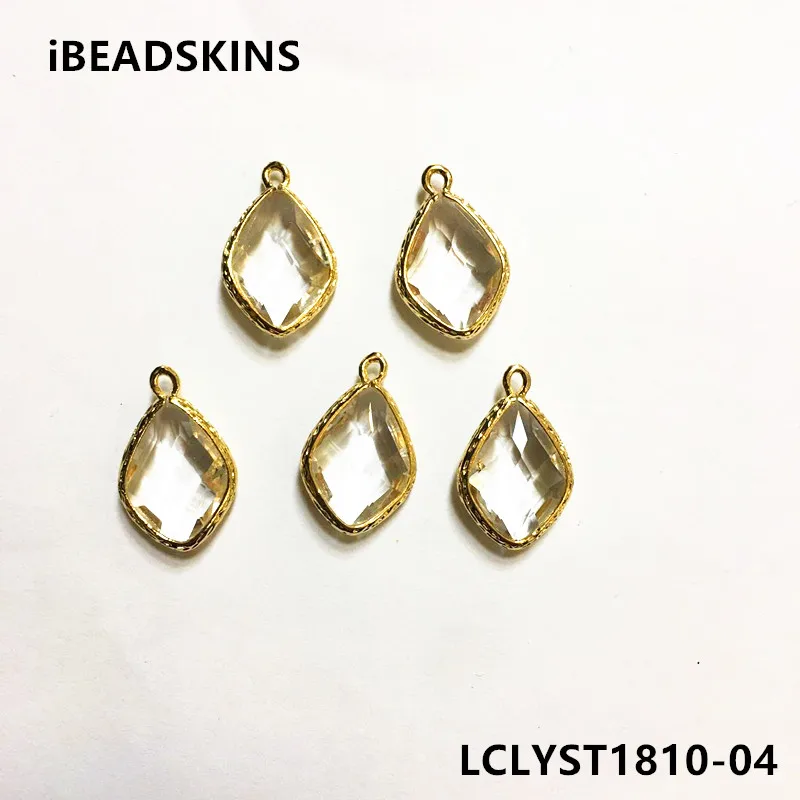 

New arrival! 22x14mm 40pcs/lot gold color Copper Material with white Glass drop-shape connection for Jewelry handmade DIY
