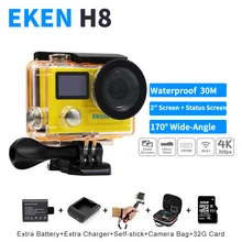 Hot Sale 100% Original EKEN H8/H8R Action Camera VR360 Ultra 4K/30fps Dual LCD Mini Cam Waterproof Sports Camera Go Pro Camera
