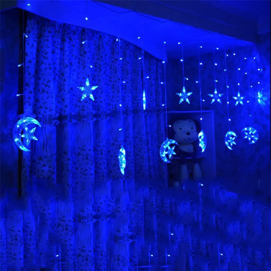 Ice-Led-String-strip-light-Moon-stars-138leds-250CM-Length-Fairy-Lights-Christmas-Window-Curtains-Party (2)
