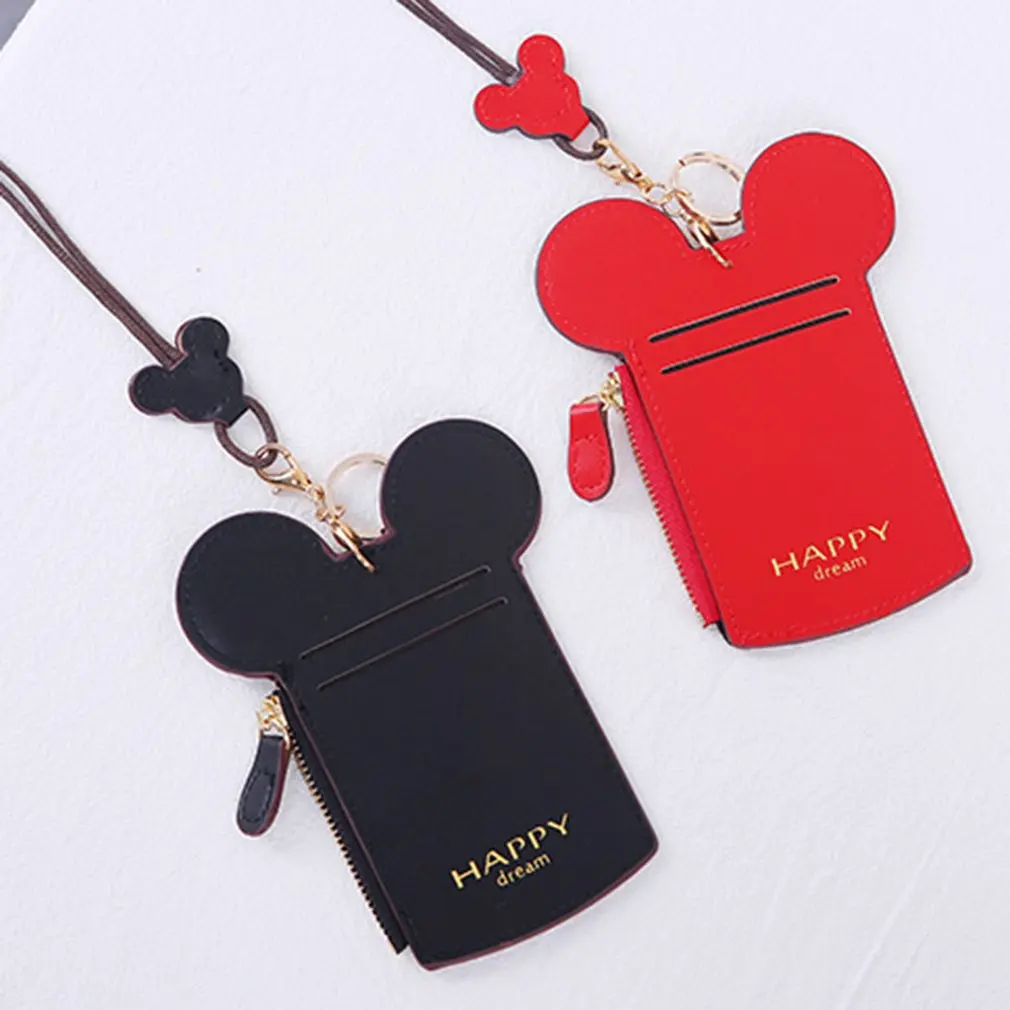 MICKEY MOUSE Card Holder Badge Wallet Purse card holder key chain money bag gift
