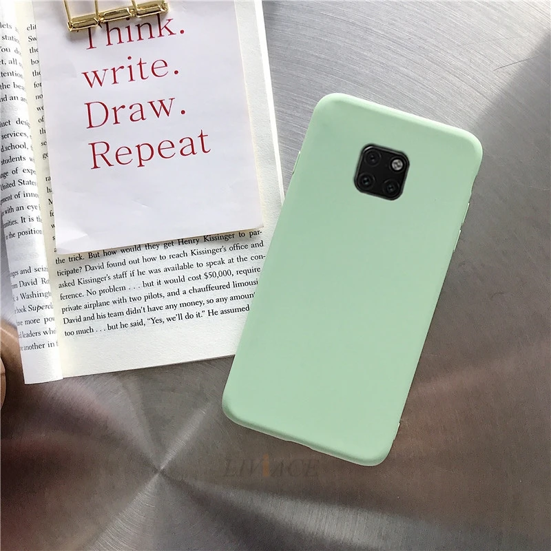 matte silicone phone case on for huawei mate 10 lite 20 lite mate20 mate10 lite 9 pro mate 30 candy color soft tpu back cover