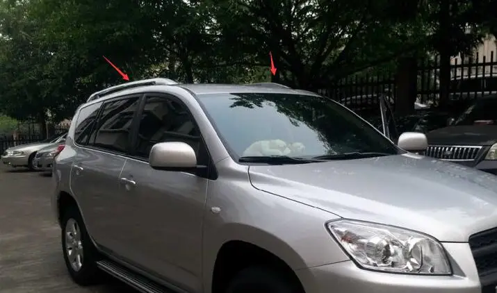 الفضة أعلى سقف القضبان الرف القضبان الجانبية الديكور تريم تغطية ل 2011-2013 تويوتا rav4 rav 4 XA40