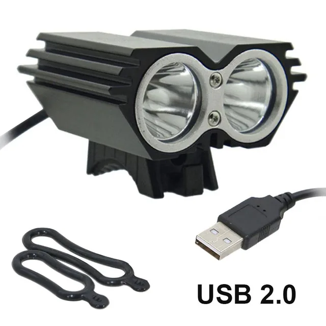 Best Offers USB Bike Light Solarstorm Cycling lamp 2 X T6 LED 5000 Lumen Bicycle Light headLamp + O ring (without battery charger)