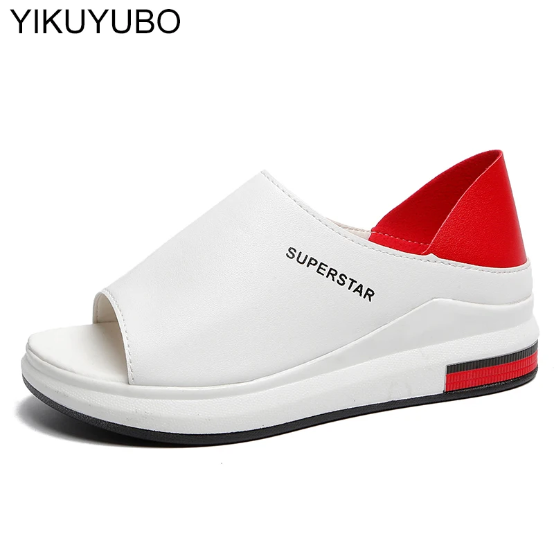 

YIKUYUBO Platform Sandals Wedges Shoes For Women Casual Sandals Open Toe Ladies Big Size Wedge Sandal Flip Flop Plus Size 42