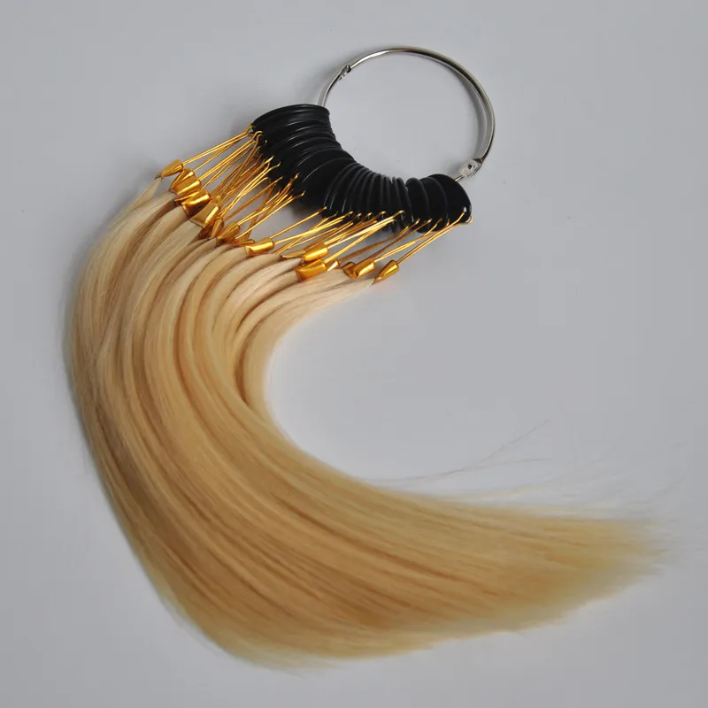 30pcs Dye Bleach Perm 100% Remy Human Hair Color Rings Color Chart For Hair Extension
