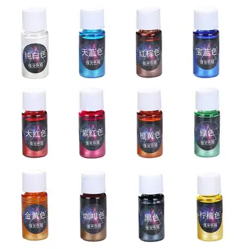 

10ml Pearlescent Pigment Powder Rainbow UV Resin Epoxy Material For DIY Jewelry Pendant Making Crafts Accessories 12 Colors
