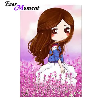 

Ever Moment Diamond Panting Girl Flower 5D DIY Picture Mosaic Full Square Drill Diamond Embroidery Handmade Rhinestone S2F977