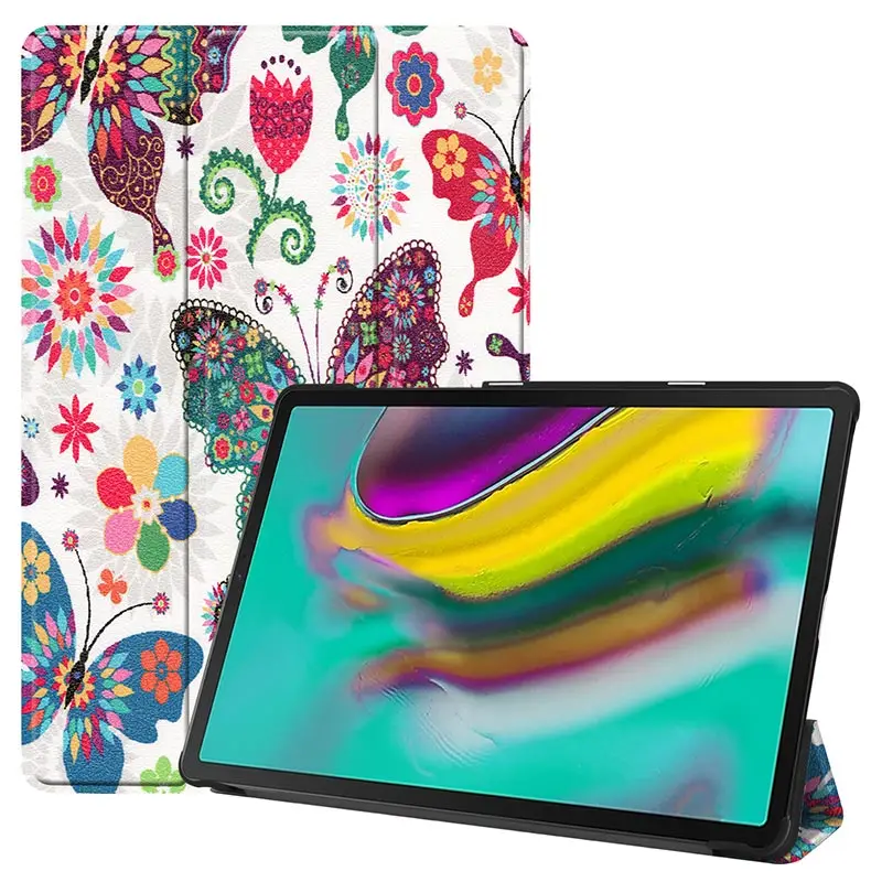 Butterfly Чехол для samsung Galaxy Tab S5E 10,5 тонкий умный кожаный магнитный откидной Чехол-подставка для Galaxy Tab S5E Funda SM-T720 SM-T725 - Цвет: Butterfly