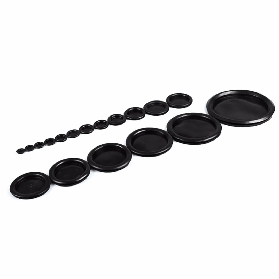 170pcs Black Rubber Grommet Firewall Hole Plug Retaining Ring Set Car Electrical Wire Gasket Kit For Cylinder Valve Water Pipe