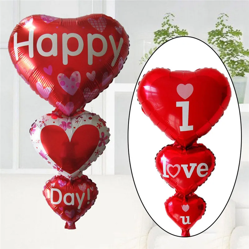 

1PC New Baloon Big I Love You/Happy Day Balloons Party Decoration Heart Engagement Anniversary Weddings Valentine Balloons