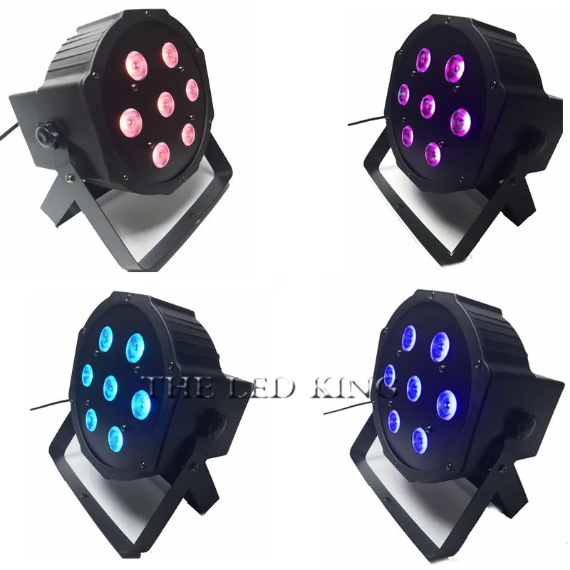 4 шт./лот DJ плоским SlimPar Quad 7 RGBW Цвет смешивания светодиодный 7x15 Вт 4 в 1 dmx light снизу вверх Быстрая