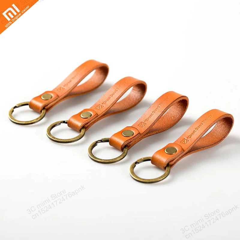Xiaomi простые кожаные изделия ручной работы сплав растительного дубления кожаный брелок небольшой подарок сувенир Автомобильный ключ
