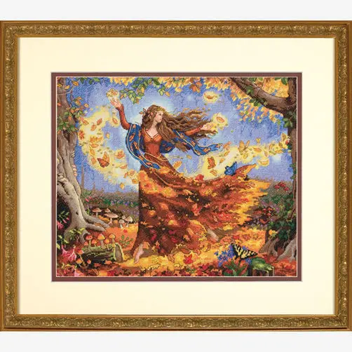 CS-1509 Cross Stitch Kit Fall Fairy dim 35262 autumn fairy goddess.jpg