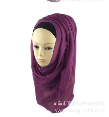 10 шт./лот мусульманская женщина шарф хиджабы сплошной шифоновая Повседневная хиджабы плотная Дубай Абая шаль 15 цветов