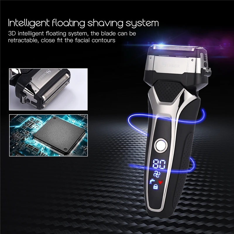 USB Перезаряжаемый бритвенный для мужчин 3D тройное плавающее barbeador