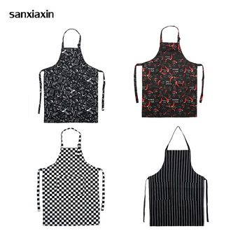 

New Unisex Restaurant Kitchen Apron Adjustable Half Body Adult Apron Striped Hotel Chef Waiter Short Kitchen Cooking sushi Apron