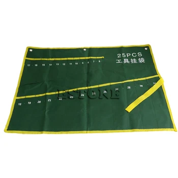 

25 Pockets Durable Canvas Spanner Wrench Tool Roll Up Storage Bag