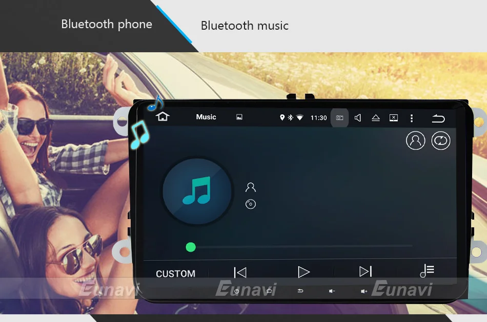 Discount Eunavi 2 Din 9 inch Quad core Android 8.1 car dvd GPS for VW Polo Jetta Tiguan passat b6 cc fabia mirror link wifi Radio  in d 12