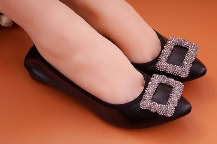 Designer Shoes Women Luxury 2018 Ballet Flats Sexy Pointed Toe Genuine Leather Shoes Women Ballerina Slip On Mocassim Feminino (15)