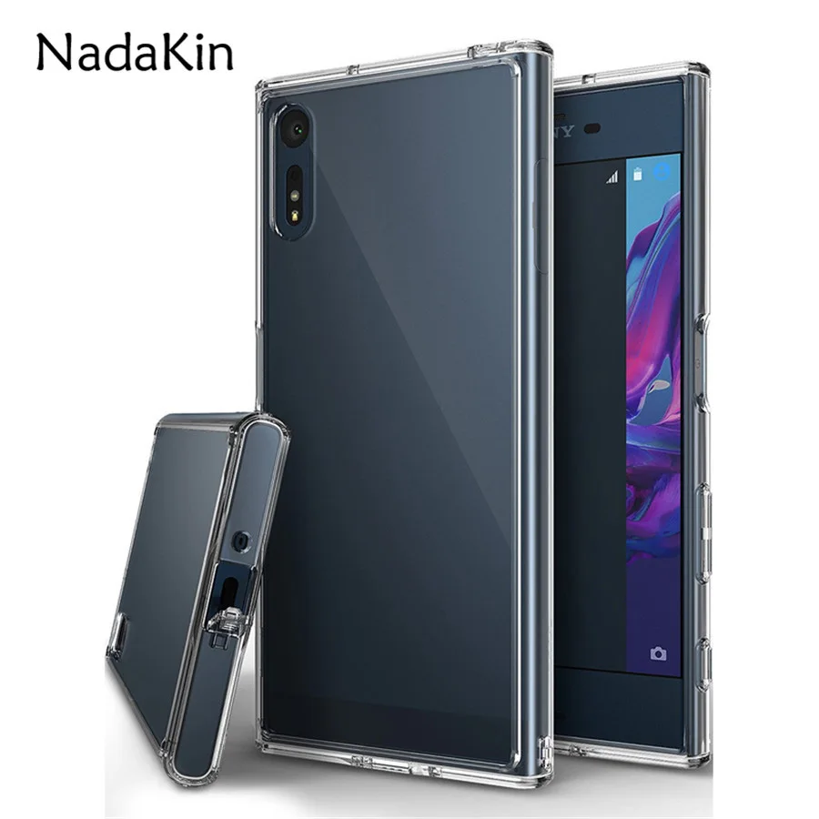 

Transparent Hybrid Bumper Hard PC Acrylic Back Case Soft Clear TPU Frame Shockproof Cover for Sony Xperia XA1 Ultra XZS C6
