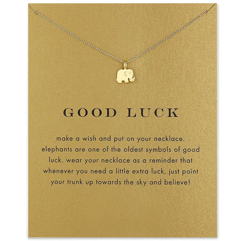 

1PC Gold Silver Elephant Pendant Chain Pendant Necklace Hand Stamped Fashion Necklace Jewlery