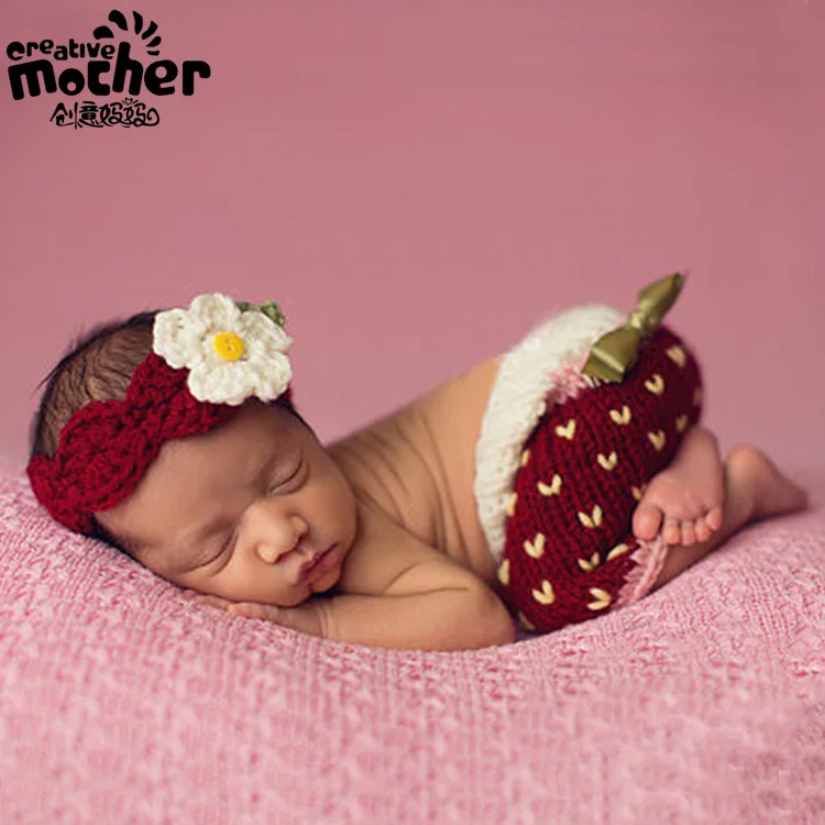 Newborn Photography Props Crochet Rabbit Baby Hat Handmade Newborn Props Baby Bonnet Infant Newborn Studio Photo Shoot Prop