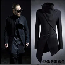 M-5XL, новые оригинальные длинные тренчи, асимметричный Тренч, верхняя одежда, одежда для парикмахера размера плюс