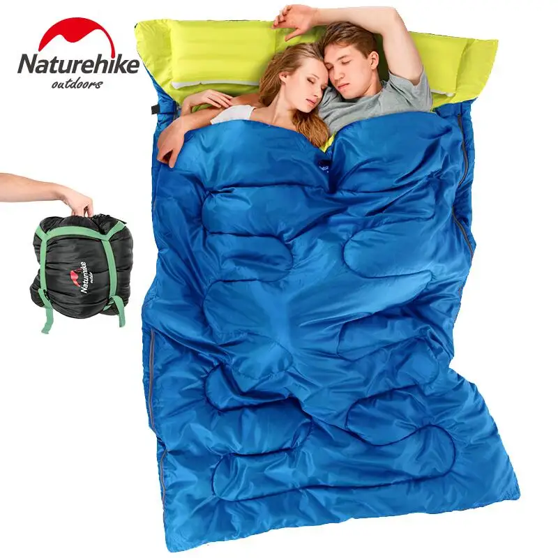 Двойной спальный мешок Naturehike хлопковый с наполнителем для взрослых отдыха на