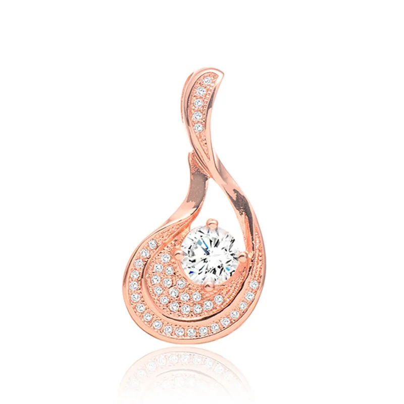 

QCOOLJLY 1PC Silver Color Shell Oval Pendant Clear Cubic Zirconia CZ Pendant Necklace Lucky For Women's Pendant Jewelry
