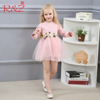 

R&Z Baby Girls Dress 2019 Long Sleeve Flower Fall New Princess TUTU Fashion Wild Wedding Cotton Dress for Girls Kids Clothes k1