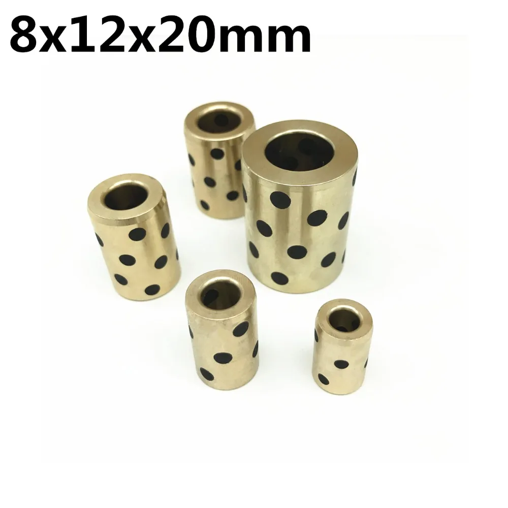 

8x12x20 mm linear graphite copper set bearing copper bushing oil self-lubricating bearing JDB