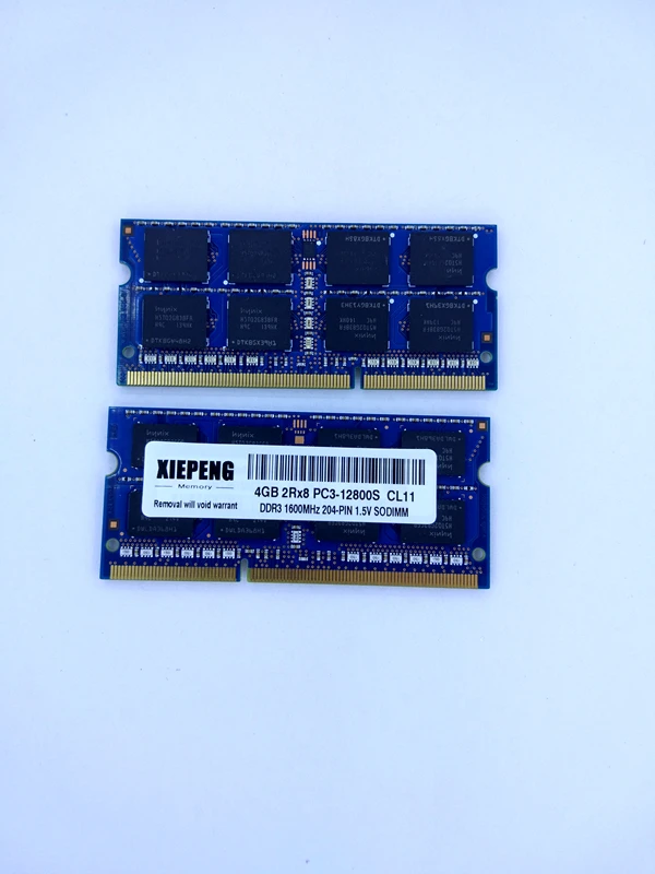 4 ГБ 2Rx8 PC3-12800S 1600 МГц DDR3 8 Гб 1600 МГц память для ноутбука 2G pc3 12800 ноутбук 204-PIN SODIMM ram