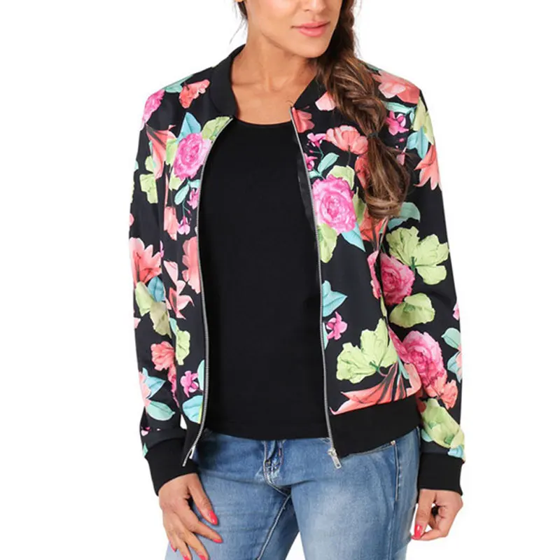 Buy Fashion Women Jacket Long Sleeve Zipped Colorful