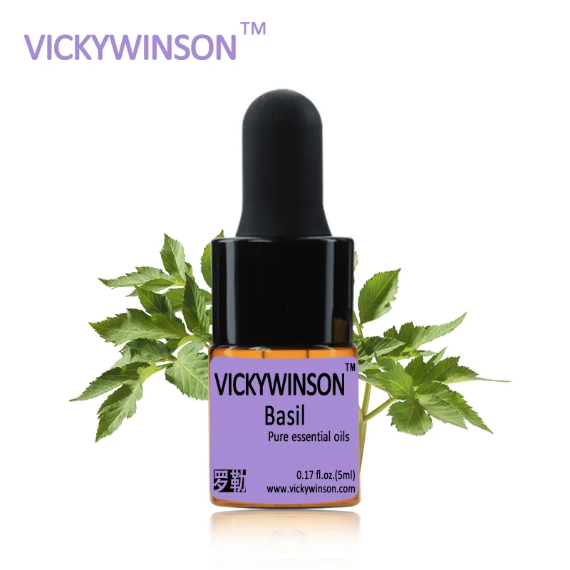 

VICKYWINSON Basil essential oil 5ml natural aromatherapy Improve spirit Stabilization effect Firming WD23