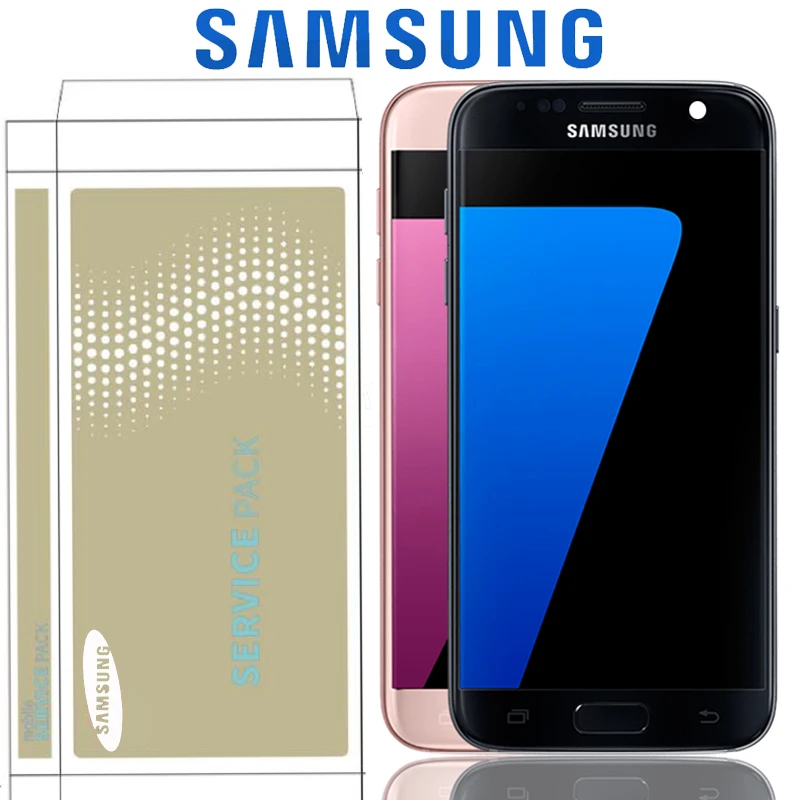 

Original 5.1'' SUPER AMOLED Display For Samsung S7 G930 G930F SM-G930F LCD With Touch Screen Digitizer Assembly Replacement