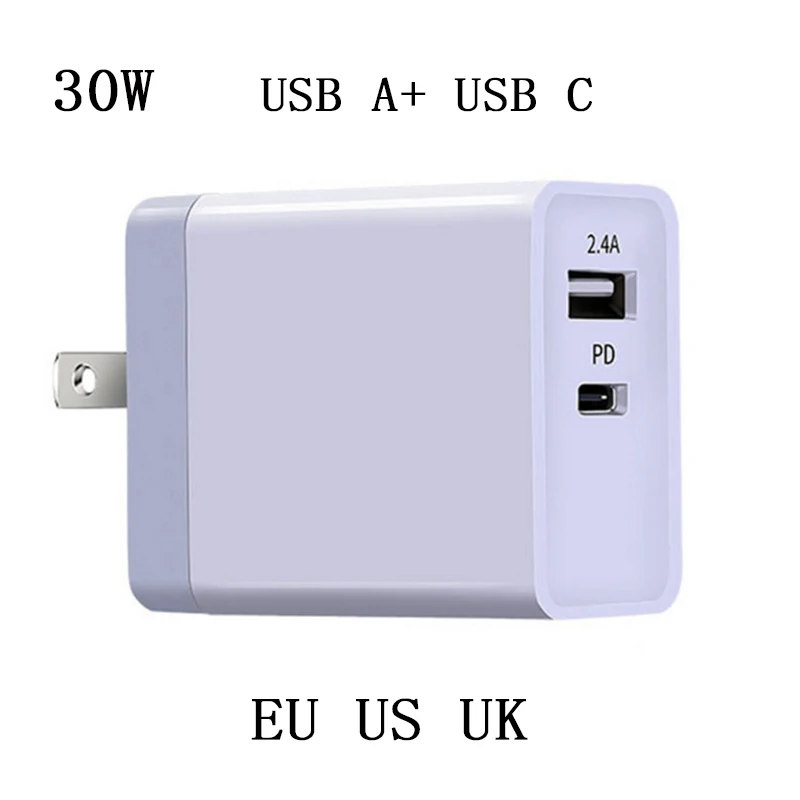 

30W USB PD USB-C Type-C Wall Charger Power Adapter with Power Delivery for MacBook/iPhone X/8 Plus Xiaomi USB-C PD Charger